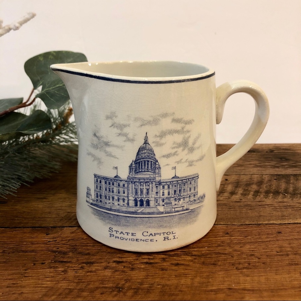 Harker Pottery Co. RI State Capitol Creamer Dish